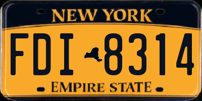 NY license plate FDI8314