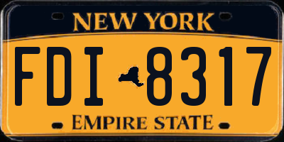 NY license plate FDI8317