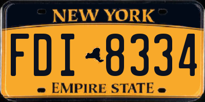NY license plate FDI8334