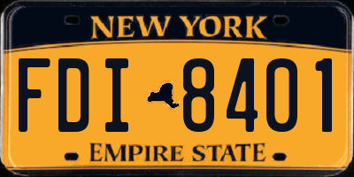 NY license plate FDI8401