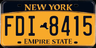 NY license plate FDI8415