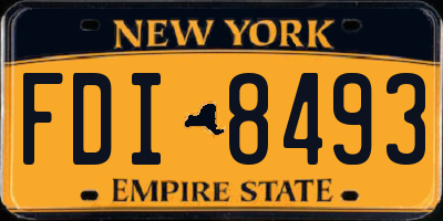 NY license plate FDI8493