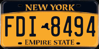 NY license plate FDI8494