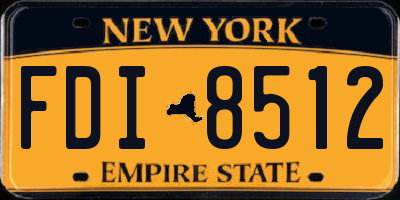 NY license plate FDI8512
