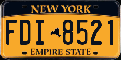 NY license plate FDI8521