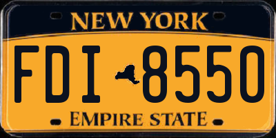NY license plate FDI8550