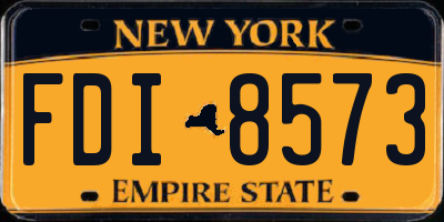NY license plate FDI8573