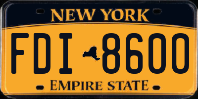 NY license plate FDI8600