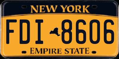 NY license plate FDI8606