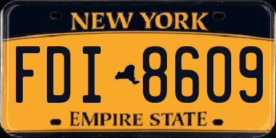 NY license plate FDI8609