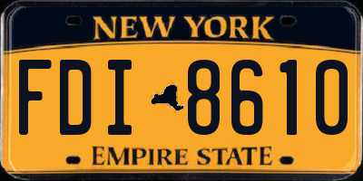 NY license plate FDI8610