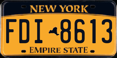 NY license plate FDI8613