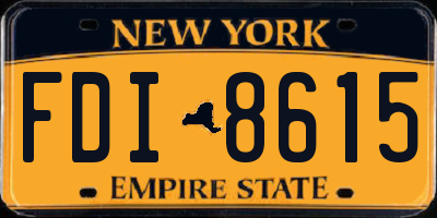 NY license plate FDI8615