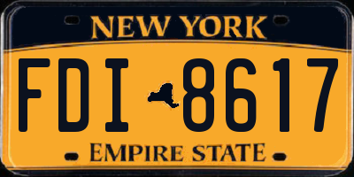 NY license plate FDI8617