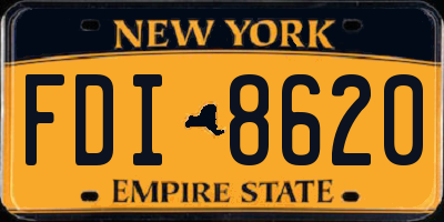 NY license plate FDI8620