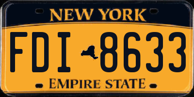 NY license plate FDI8633