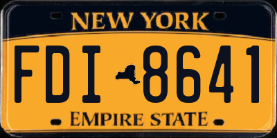 NY license plate FDI8641