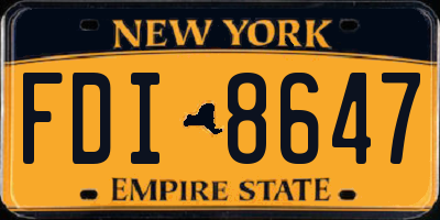 NY license plate FDI8647