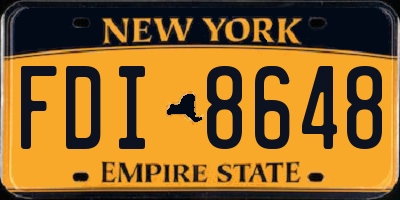 NY license plate FDI8648