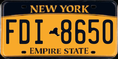NY license plate FDI8650