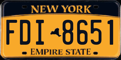 NY license plate FDI8651