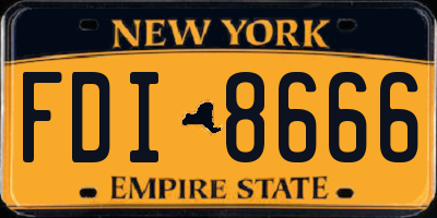 NY license plate FDI8666