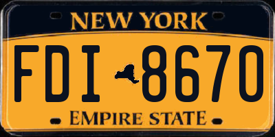 NY license plate FDI8670