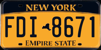 NY license plate FDI8671