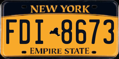 NY license plate FDI8673