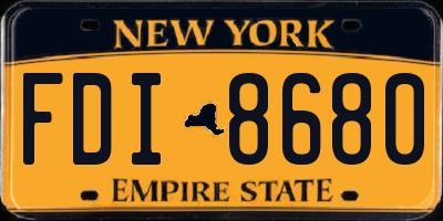 NY license plate FDI8680