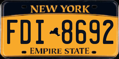 NY license plate FDI8692