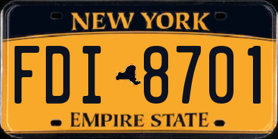 NY license plate FDI8701