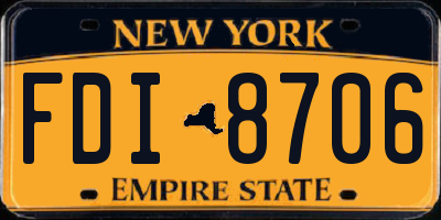 NY license plate FDI8706