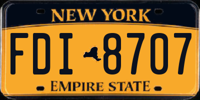 NY license plate FDI8707