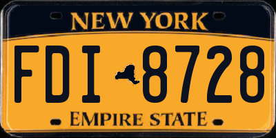 NY license plate FDI8728