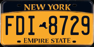 NY license plate FDI8729