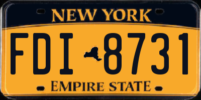 NY license plate FDI8731