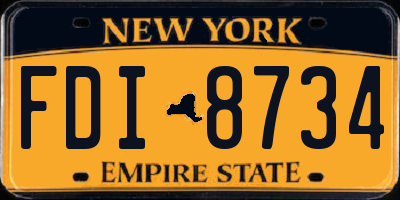 NY license plate FDI8734