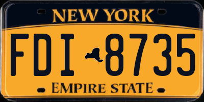 NY license plate FDI8735