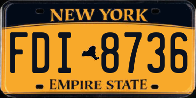 NY license plate FDI8736