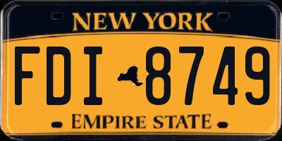 NY license plate FDI8749