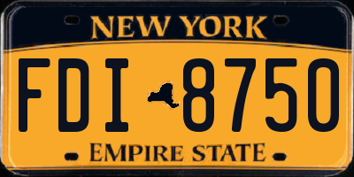 NY license plate FDI8750