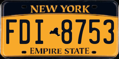 NY license plate FDI8753