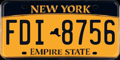 NY license plate FDI8756