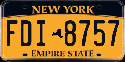 NY license plate FDI8757