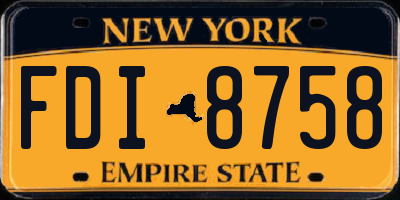 NY license plate FDI8758
