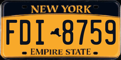 NY license plate FDI8759