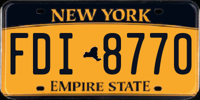 NY license plate FDI8770