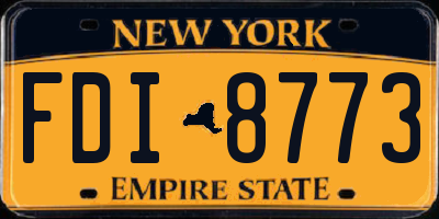 NY license plate FDI8773