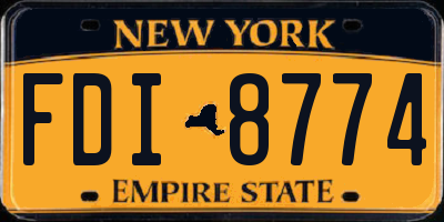 NY license plate FDI8774